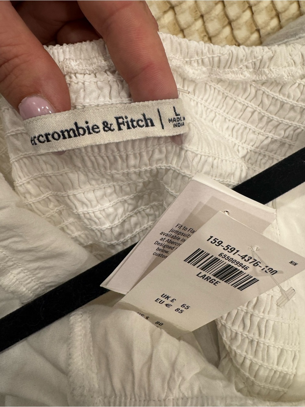 Abercrombie size large White Puff-Sleeve Dress - Picture 4 of 4